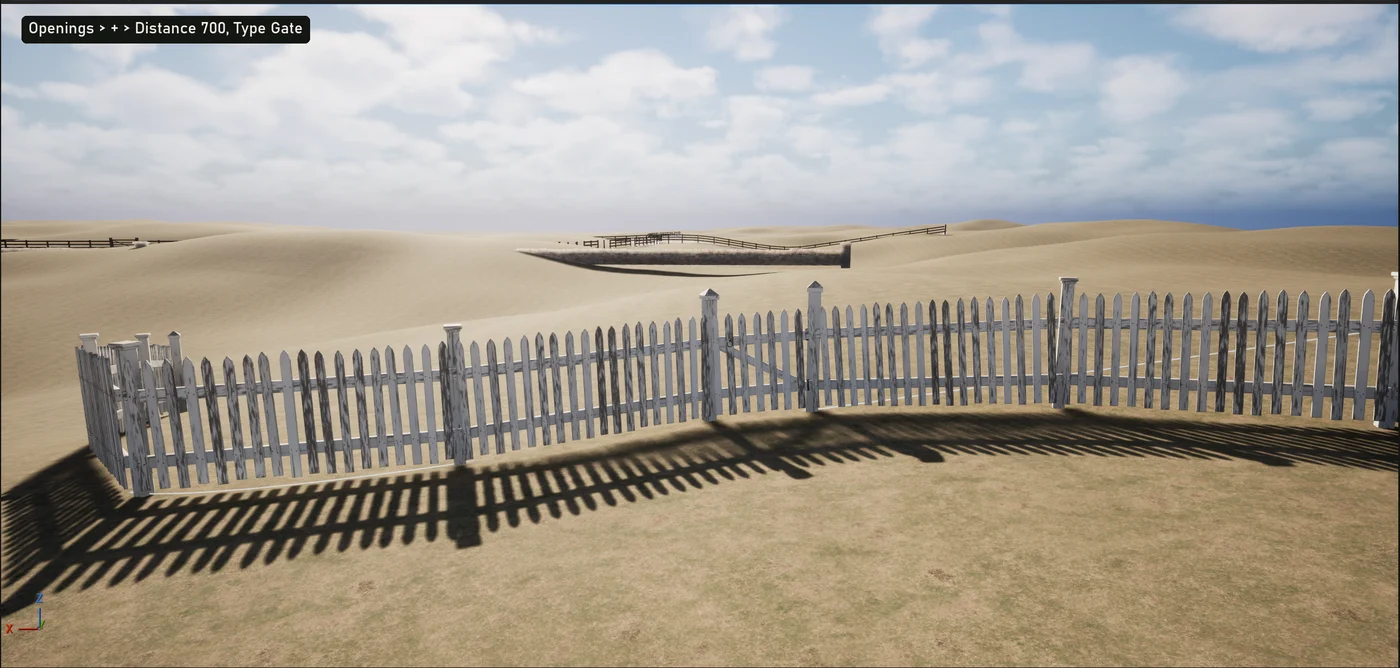 A picket fence with a gate in it