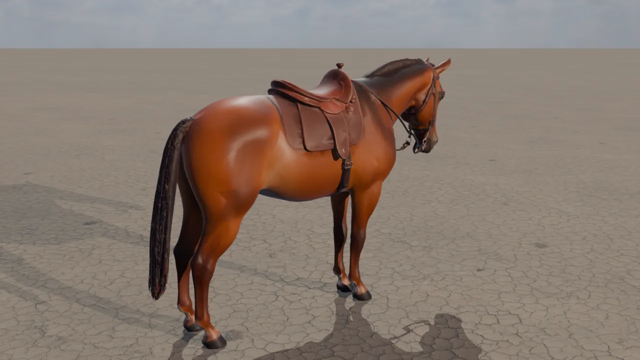 Saddled Bay Horse — marketplace preview